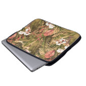 Nahtloses Muster mit tropischen Blätter und Blume. Laptopschutzhülle (Vorne Knopf)