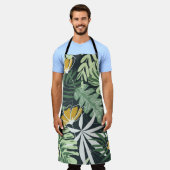 Nahtloses Muster mit tropischen Blätter und Blume Schürze (Getragen)