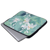 Nahtloses Muster mit tropischen Blätter und königl Laptopschutzhülle (Vorne Knopf)
