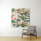 Nahtloses Muster mit tropischen Blättern, Blume un Wandteppich (Beispiel (Horizontal))