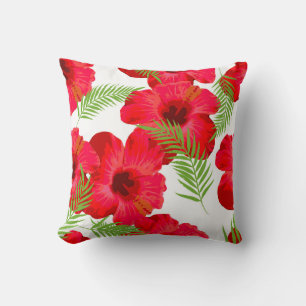 Nahtloses Muster mit tropischer Blume, Palmen verl Kissen