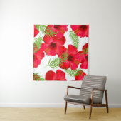 Nahtloses Muster mit tropischer Blume, Palmen verl Wandteppich (Beispiel (Horizontal))