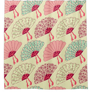 Nahtloses Muster mit Ventilatoren.  Duschvorhang