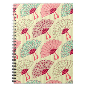 Nahtloses Muster mit Ventilatoren.  Notizblock