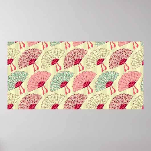 Nahtloses Muster mit Ventilatoren. Poster (Vorne)