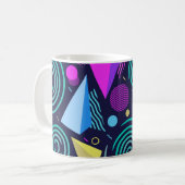 Nahtloses Muster mit verschiedenen Arten geometris Kaffeetasse (Vorderseite Links)