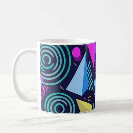 Nahtloses Muster mit verschiedenen Arten geometris Kaffeetasse (Links)