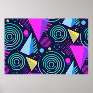 Nahtloses Muster mit verschiedenen Arten geometris Poster