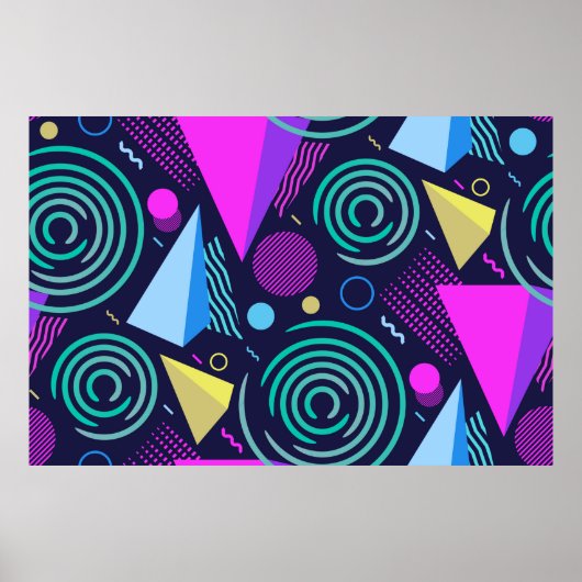 Nahtloses Muster mit verschiedenen Arten geometris Poster (Vorne)