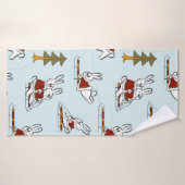 Nahtloses Muster mit verschiedenen Kaninchen auf S Badehandtuch (Badehandtuch)