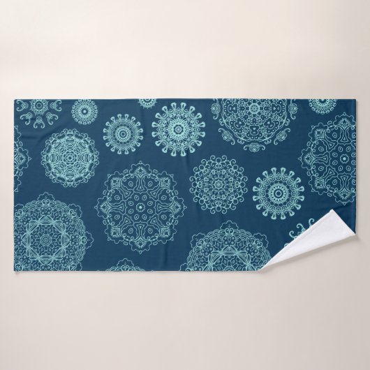 Nahtloses Muster mit verschneiten Schneeflocken,Ar Badehandtuch (Badehandtuch)