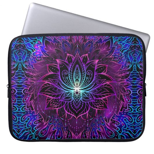 Nahtloses Muster mit verzierter Lotus-Blume. ayurv Laptopschutzhülle (Vorderseite)