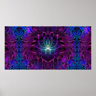 Nahtloses Muster mit verzierter Lotus-Blume. ayurv Poster