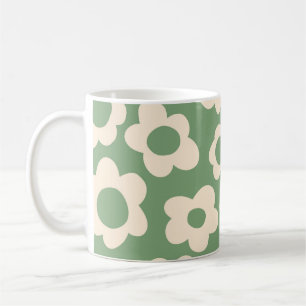 Nahtloses Muster mit vintage groovy Blumen Kaffeetasse