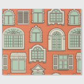 Nahtloses Muster mit Vintagen Fenstern. Geschenkpapier (Flach)