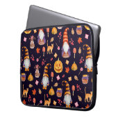 Nahtloses Muster mit Vintagen Halloween-Elementen. Laptopschutzhülle (Vorderseite Links)