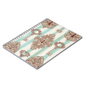 Nahtloses Muster mit Vintagen Schlüsseln und Schlö Notizblock (Linke Seite)