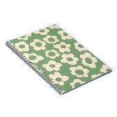 Nahtloses Muster mit Vintager Vintager Groovy-Blum Notizblock (Rechte Seite)