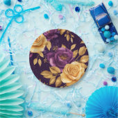 Nahtloses Muster mit violetten Blumen Pappteller (Party)