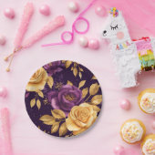 Nahtloses Muster mit violetten Blumen Pappteller (Party)