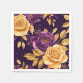 Nahtloses Muster mit violetten Blumen Serviette (Vorderseite)