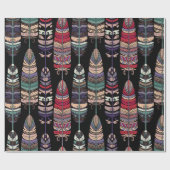 Nahtloses Muster mit Vogelfedern. Tribal Art a Geschenkpapier (Flach)