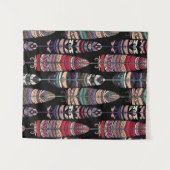 Nahtloses Muster mit Vogelfedern. Tribal Art a Wandteppich (Vorderseite (Horizontal))
