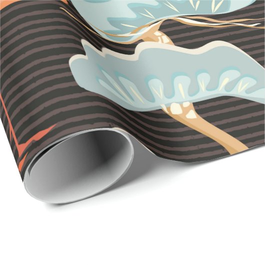 Nahtloses Muster mit Vögeln. Kranich Heron. Japane Geschenkpapier (Rolleneckpunkt)