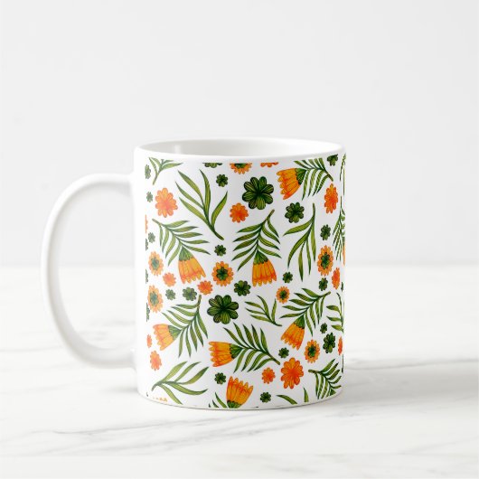 Nahtloses Muster mit volkstümlichen Blume Kaffeetasse (Links)