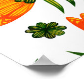 Nahtloses Muster mit volkstümlichen Blume Poster (Ecke)