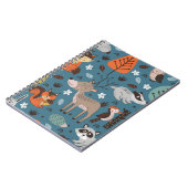 Nahtloses Muster mit Waldtieren auf blauem Rücken Notizblock (Linke Seite)