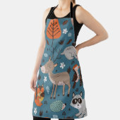 Nahtloses Muster mit Waldtieren auf blauem Rücken Schürze (InSitu)