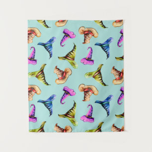 Nahtloses Muster mit wasserfarbenen alten Hüten, H Wandteppich