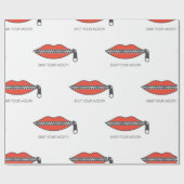 Nahtloses Muster mit weiblichem Mund mit Reißversc Geschenkpapier (Flach)