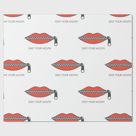 Nahtloses Muster mit weiblichem Mund mit Reißversc Geschenkpapier (Flach)