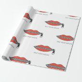 Nahtloses Muster mit weiblichem Mund mit Reißversc Geschenkpapier (Ungerollt)