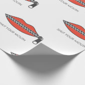 Nahtloses Muster mit weiblichem Mund mit Reißversc Geschenkpapier (Ecke)