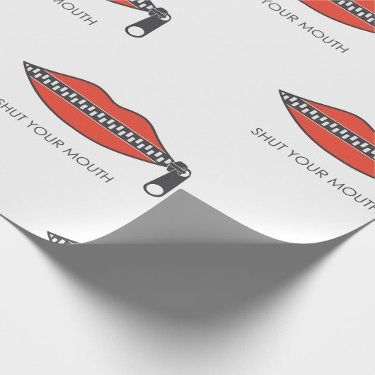 Nahtloses Muster mit weiblichem Mund mit Reißversc Geschenkpapier (Ecke)