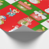 Nahtloses Muster mit Weihnachts-Theme-Abbildung Geschenkpapier (Ecke)