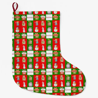 Nahtloses Muster mit Weihnachts-Theme-Abbildung Großer Weihnachtsstrumpf