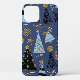 Nahtloses Muster mit Weihnachtsbäumen, Glitzer Case-Mate iPhone Hülle