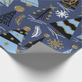 Nahtloses Muster mit Weihnachtsbäumen, Glitzer Geschenkpapier (Ecke)