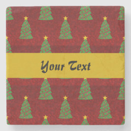 Nahtloses Muster mit Weihnachtsbäumen Steinuntersetzer