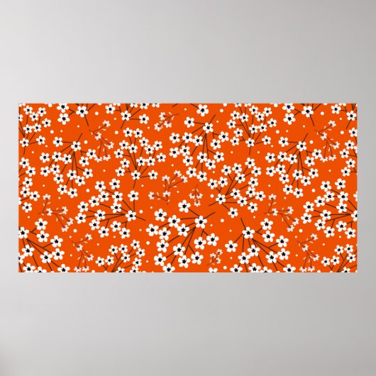 Nahtloses Muster mit weißen kleinen Blume Poster (Vorne)