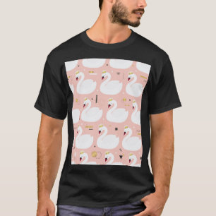 Nahtloses Muster mit weißen Schwänen. T-Shirt