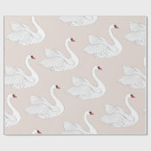 Nahtloses Muster mit weißen Schwänen. Weißer Vogel Geschenkpapier (Flach)