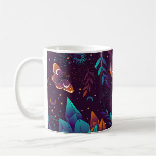 Nahtloses Muster mit Weltraumschmetterling, Krista Kaffeetasse