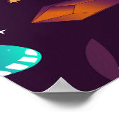 Nahtloses Muster mit Weltraumschmetterling, Krista Poster (Ecke)