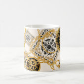 Nahtloses Muster mit wertvollen Goldketten Kaffeetasse (Mittel)