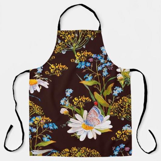 Nahtloses Muster mit Wildblumen Schürze (Vorderseite)